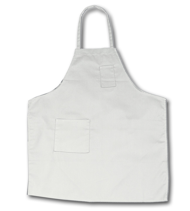 Bib Apron White Two-Pocket 29"L x 25.5"W